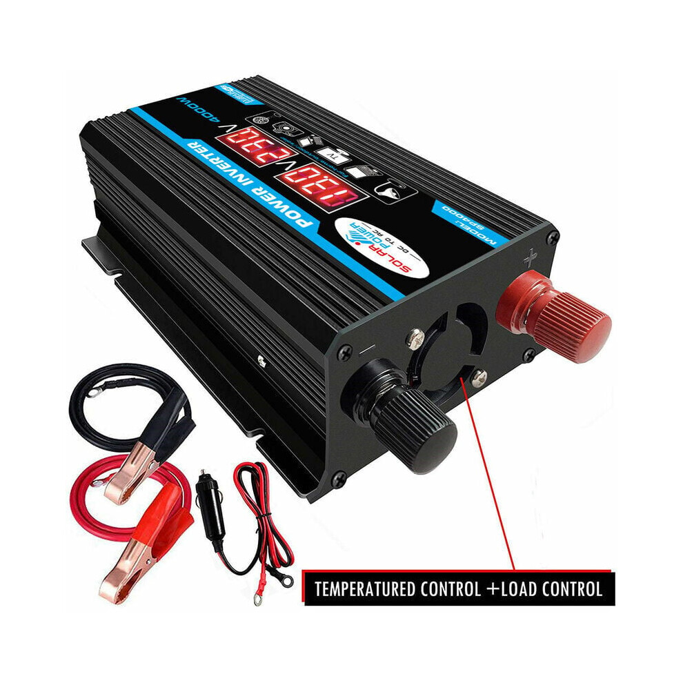 Power Converter, 4000W Continuous Output, Pure Sine Wave For Uninterrupted Power Supply, Remote Control And Dual Lcd Digital Displays Enhance User 9405630293395