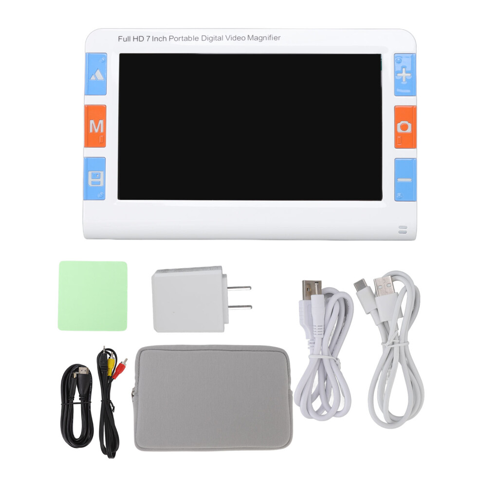 Electronic Reading Aid with 7.0 Inch HD LCD Screen, 2X to 32X Zoom Customizable Viewing for Low Vision Users, Portable Digital Magnifier with Photo