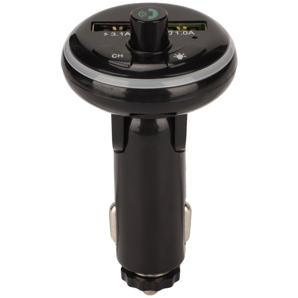 F14 Car Tooth Fm Transmitter 5V3.1a Charging Colorful Led Lights Blue 7601374101923