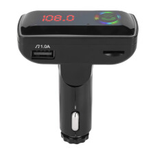 Wireless FM Transmitter for Car, Bluetooth Hands-Free Calls Noise Cancellation Hi Fi Stereo Audio Player Flexible Gooseneck Adjustable Viewing Angle