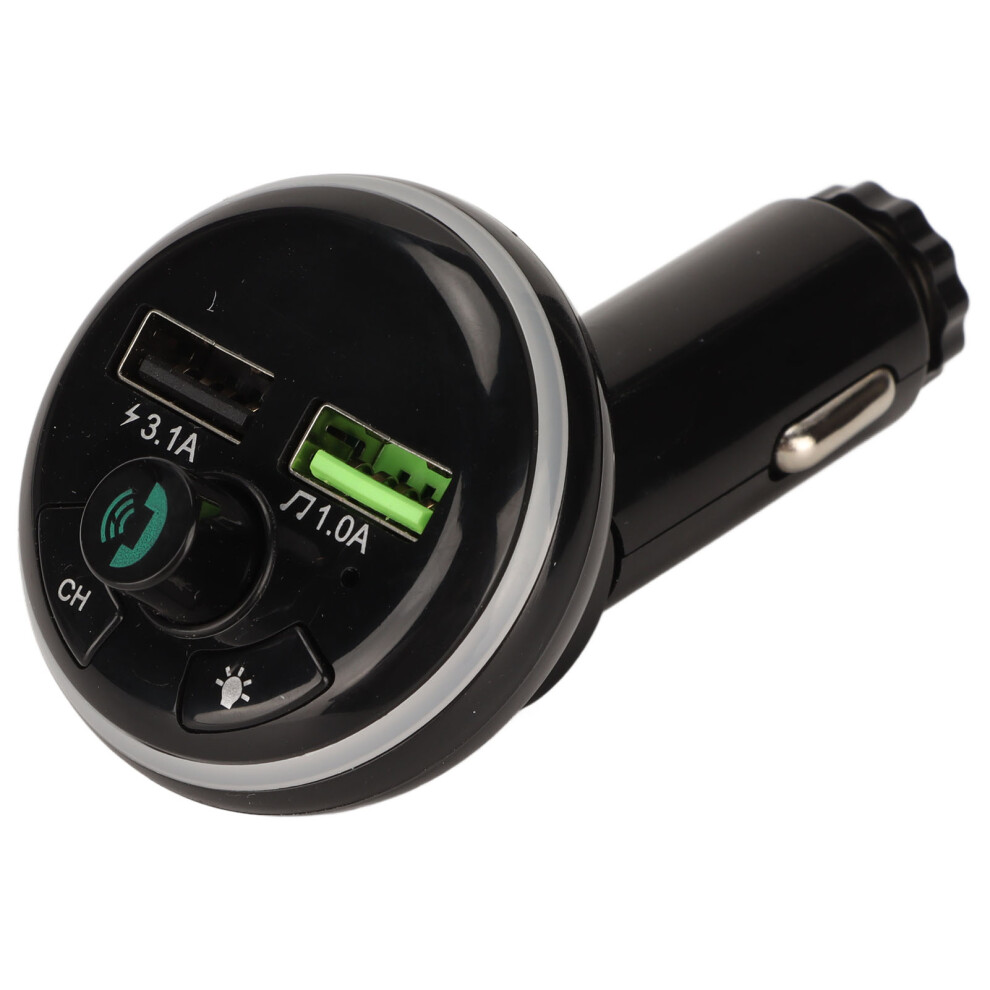 F14 Car Tooth Fm Transmitter With Usb Interface And Color Lights Blue 7621374154859