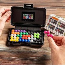 (Style A) Classic Pyramid Plate 120 Challenges IQ 3D Puzzle Board Game Toys - Logical Mind Pearl Beads Leks