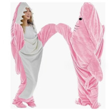 Shark Blanket Hoodie For Adults Flannel Shark Tail Onesie Hood Cosplay Shark Costume Sleeping Bag For Boys And Girls
