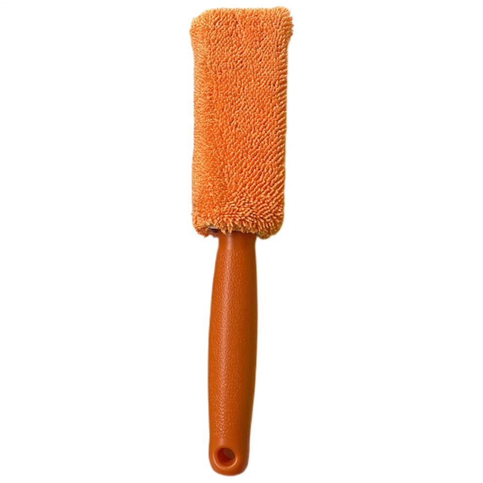 Soft Microfiber Wheel Cleaning Brush With Ergonomic Nonslip Grip For Deep Rim Detailing Orange 9426802521559