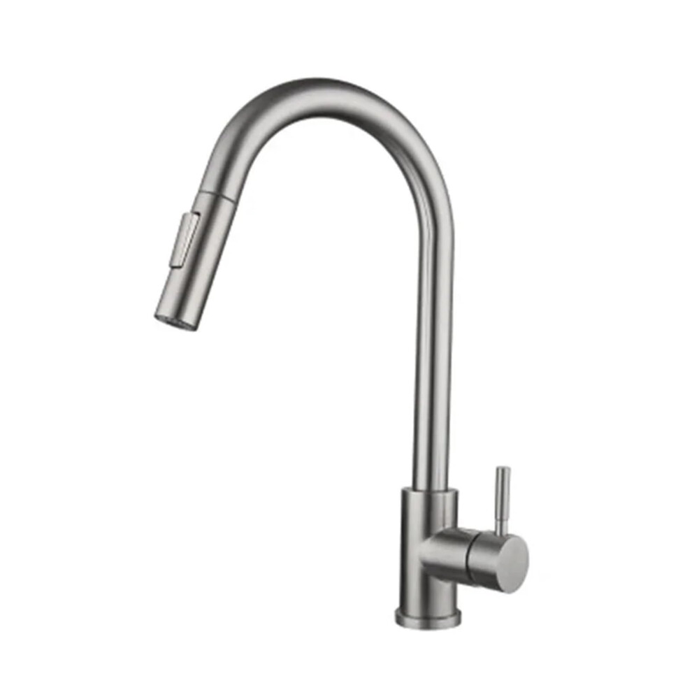 Smart Touch Pullout Hose Water 360 Degree Rotating Brushed Mixer Faucet Single Handle Gold G916 Kitchen Faucet 9347817106992