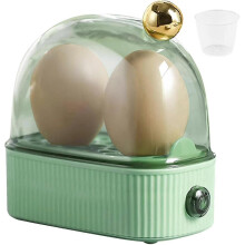 (Green) Egg Cooker 2 Eggs, Egg Steamer Compact Electric Egg Cooker, Best Egg Cooker Boils All Three Cooking Levels - Soft, Medium, Hard