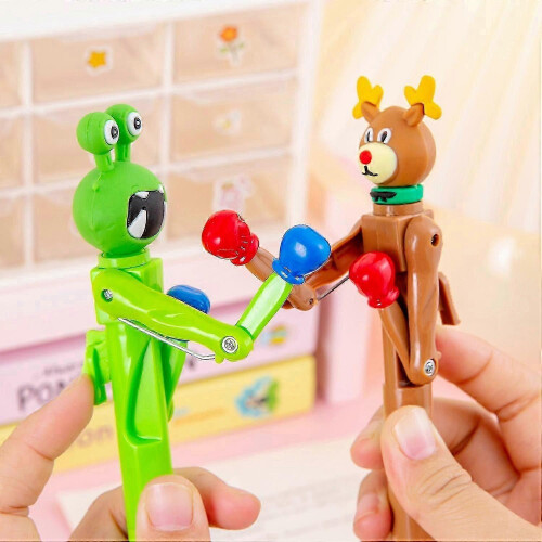(Green)Decompression Pen Press Movable Boxing Pen Cartoon Shape Writing Fluently Ultra-Fine Point Creative 1