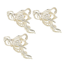 3 Stück Goldene Metall Haarklammern mit Schleifen, Flexible und Langlebige Haaraccessoires