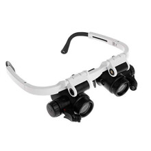 Headband Magnifier With LED Light Head Mounted Magnifier 8X 15X 23X Illuminated Loupe For Watch Reading