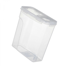 Clear Large Capacity 4L Plastic Food Storage Jar With Secure Covers For Pickles Rice Kitchen OrganizationWhite