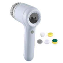 Electric Scrubber with 5 Brush Heads Dish Scrubber Brush Bathroom Scrubber for Kitchen Sink Bathroom Shower Tile WHITEWhite