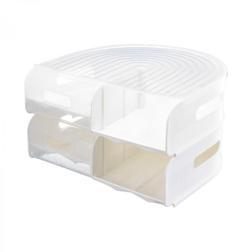 Egg Storage Container with Rolling Double Layer Design, Clear Refrigerator Egg Holder for Kitchen
