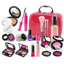 11/21 pièces Faux maquillage pour fille, jouets de maquillage portables et lavables pour petites filles, 25-26 cm, couleur écorce de rose