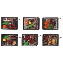 6pcs Mini Bbq Grill Toy - Dollhouse Barbecue Pretend Play Food - Artificial Food Display Props Simulation Kitchen Play Accessories5.50X4.20X0.80CM