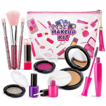 11/21 pièces Faux maquillage pour fille, jouets de maquillage portables et lavables pour petites filles, trousse de toilette 25-26