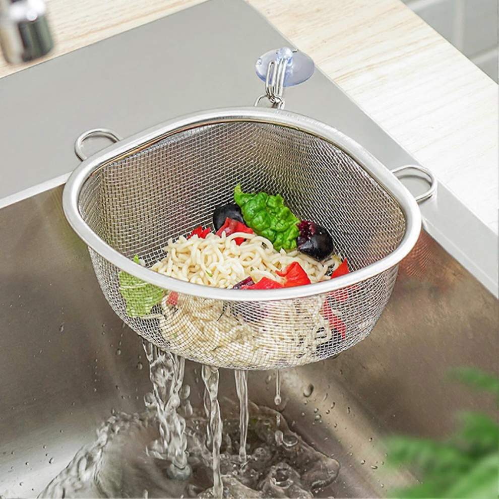 Stainless Steel Sink Strainer Basket With Clog Prevention, Corner Fit Drain Filter For Kitchen 5008878213299