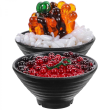 Giocattoli alimentari per la cucina giocattolo modello sushi 2 pezzi PVC nero finto