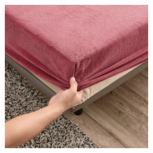 Waterproof Mattress Cover Fitted Sheet Solid Velvet Stretch Fabric 120x200x25cm Color3 Bed Protector