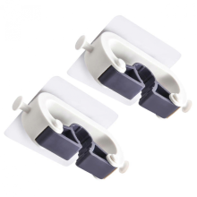 2pcs Wall Mounted Mop and Broom Holder Punch SpaceSaving Organizer for Bathroom Kitchen White