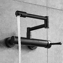 2025 Black wall mounted kitchen tap, telescopic folding, black wall mounted tap, brass wall mounted tap