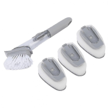 25-26 Automatic Detergent Cleaning Brush with 3 Sponge Pads for Kitchens