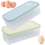 2 Pack Covered Egg Holders, 10 Grid Egg Storage Box with Lid, Plastic Fridge Egg Trays Egg Container for Refrigerator Kitchen Restaurant 25- 1
