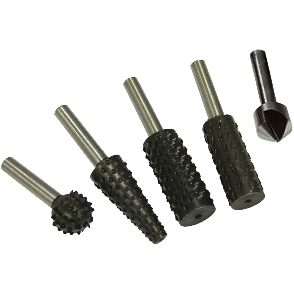 Faithfull Rotary 4 burrs and 1 countersink Set (5 Pieces)