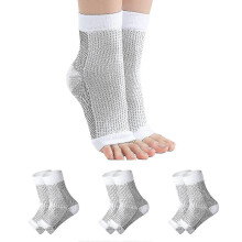 (White) 3 Pairs Neuropathy Socks, Ankle Brace Socks And Tendonitis Compression Socks,plantar Fasciitis,neuropathy
