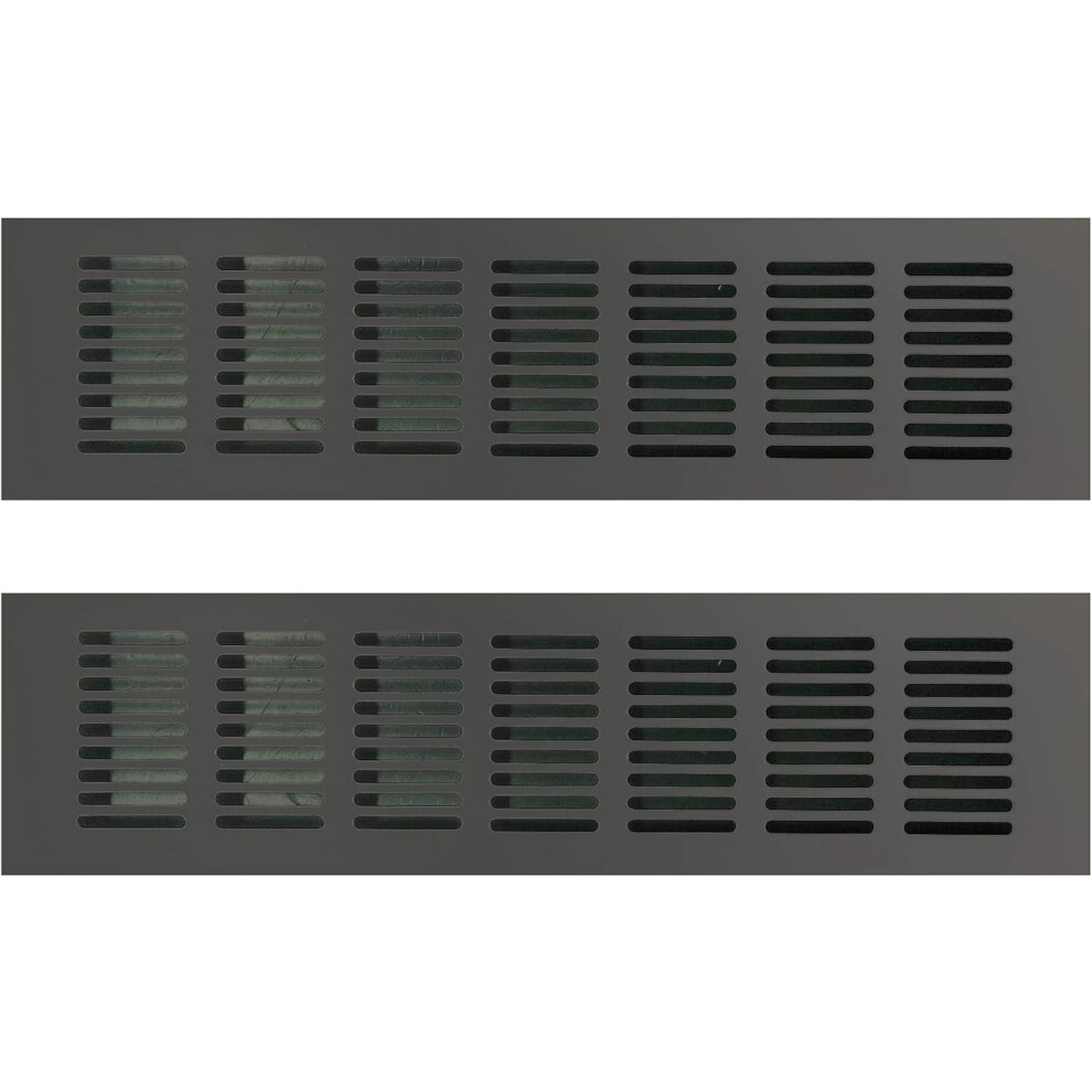 Matte Black Painted Ventilation Grilles, Durable Cabinet Air Vent Aluminum Alloy For Various Spaces Including Built-In Refrigerators Easy Installation 9482726725343