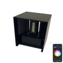 Luminosité réglable : Applique murale LED, design moderne et élégant, en aluminium noir, couleurs changeantes, programmation intelligente pour