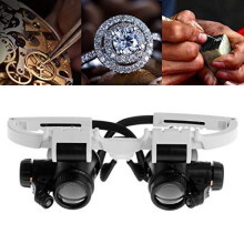 Headband Magnifier 8X 15X 23X Illuminated Magnifier Loupe With LED Lights Adjustable Headband Watch Reading