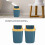 Plastic Press Lid Waste Container, Easy Clean Plastic Bin for Home Office Bathroom, Swing Cover Design, 2 Pack 8