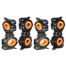 2X Girante a 360 gradi Ciclismo Bike Light Doppio supporto LED Torcia frontale Lampada Pompa Manubrio Supporto per bicicletta Accessorie nero +