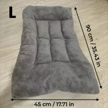 (Grey, L-89.92x44.96cm) Großes Plüsch-Hundebett, Sofa, Katzennest, Hundekäfigmatte, verdickte, superweiche Haustiermatte aus Polyester,