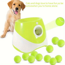 (Yellow Green) Three Ball Pet Launcher, Interactive Dog Training Toy With Tennis Balls For Outdoor Play And High-Bounce Fun