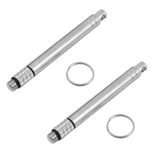 2X Titanium Outdoor Edc Toothpick Bottle Fruit Fork Camping Tool Toothpick-Holder