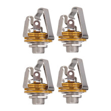 4 Unids 1/4 de Pulgada 6.35 Mm Conector de Entrada Estéreo Enchufe Para Guitarra Bajo Eléctrico, Salida de Recogida de Guitarra, Partes de Guitarra