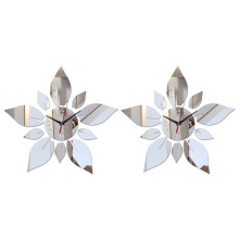 2X Mirror Acrylic Material Single Face Wall Stickers Modern Style Wall Quartz Clocks Home Decor Wall Watches Silver