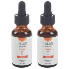 MELAO 2X Natuerliches Vitamin C Serum fuer Gesicht organisches Anti-Aging topisches Gesichtsserum, 20% Vitamin C + E 30ML