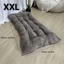 (Grey, XXL-119.89x59.94cm) Großes Plüsch-Hundebett, Sofa, Katzennest, Hundekäfigmatte, verdickte, superweiche Haustiermatte aus Polyester,