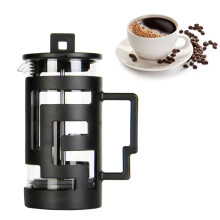 Pressino in vetro nero da 350 ml con design a corazza di labirinto per caffè e tè