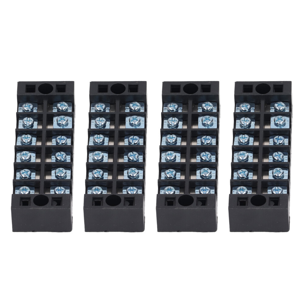 Wire Barrier Terminal Blocks Strip 600V 25A Dual Row Pc Shell 4Pcs 3721371626657