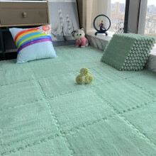 (Mint Green, 20Pcs) 30*30CM Soft Plush Children Kids Rug Play Mat Puzzle Carpet Warm Playmat Interlocking Exercise Tiles Floor Carpet Decora