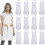 (White) 12 Pack Plain Bib Aprons With 2 Pockets - Black Unisex Commercial Apron Bulk 1