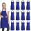 (Blue) 12 Pack Plain Bib Aprons With 2 Pockets - Black Unisex Commercial Apron Bulk 1
