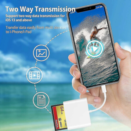 Cf Sd Tf Lightning Card Reader Adapter for Apple - High-speed Data Transfer 2