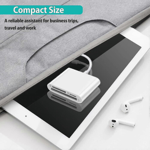 Cf Sd Tf Lightning Card Reader Adapter for Apple - High-speed Data Transfer 1
