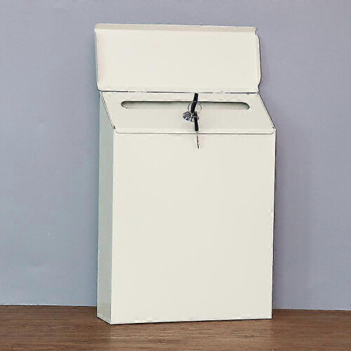 (1PC-WHITE) Wall Mount Mailbox Rust- Proof Letter Box Decorative Post Box Farmhouse Mailbox Wall Locking Mailbox April 4.17 2