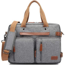 Compact Laptop Bag, Shoulder Bag, Laptop Bag, Handbag, Business Briefcase, Multifunctional Travel Bag, Briefcase, Notebook Bag 17.3' Gray