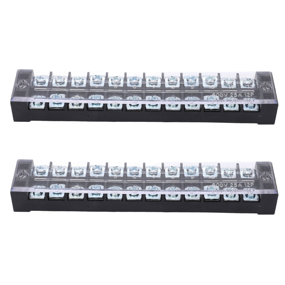 High Current 600V 25A 12 Position Terminal Blocks With Cover 2512 7641371628146